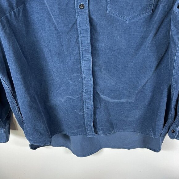 Duluth Trading Co Women’s Sz XXL Navy Blue Long Sleeves Button Up Corduroy Shirt - Picture 4 of 9